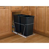 Rev-A-Shelf - RV-15KD-18C S - Double 27 Qt. Pull-Out Black and Chrome Waste Container