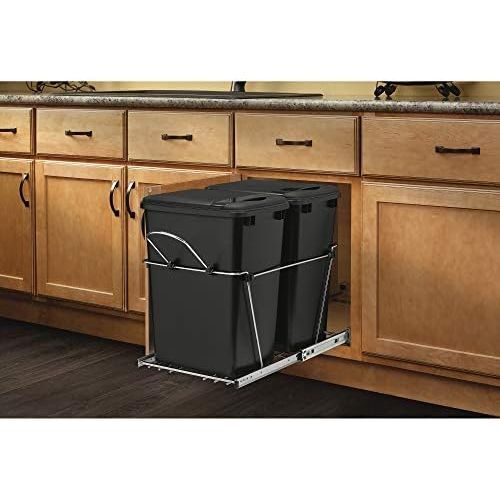  [아마존베스트]Rev-A-Shelf RV-18KD-18C S Double 35 Quart Sliding Pull Out Waste Bin Container