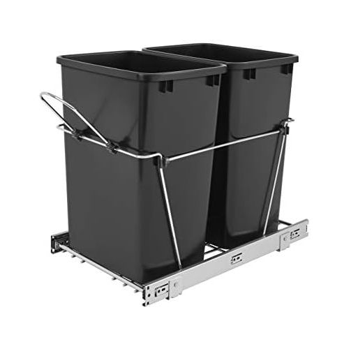  [아마존베스트]Rev-A-Shelf RV-18KD-18C S Double 35 Quart Sliding Pull Out Waste Bin Container