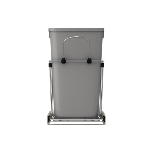  Rev-A-Shelf RV-15KD-17C S Double 27 Quart Sliding Pull Out Waste Bin Container for Base Kitchen Cabinet with 11-Inch Opening, Gray