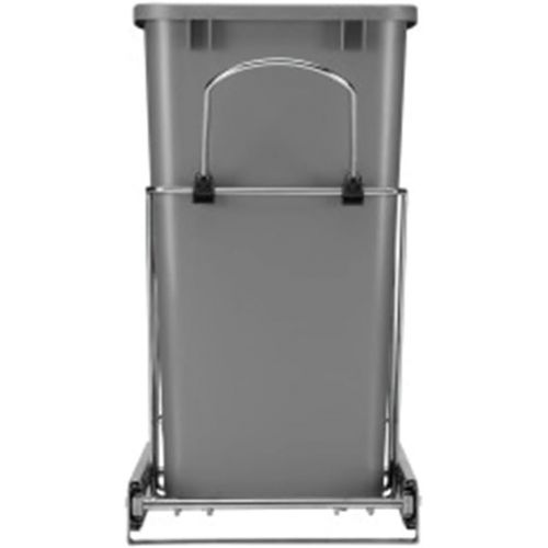  Rev-A-Shelf RV-12KD-17C S Single 35-Quart Sliding Pull Out Kitchen Cabinet Waste Bin Container, Gray