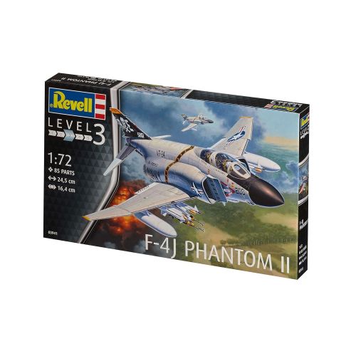  [아마존 핫딜]  [아마존핫딜]Revell Modellbausatz Flugzeug 1:72 - F-4J Phantom II im Massstab 1:72, Level 3, originalgetreue Nachbildung mit vielen Details, 03941