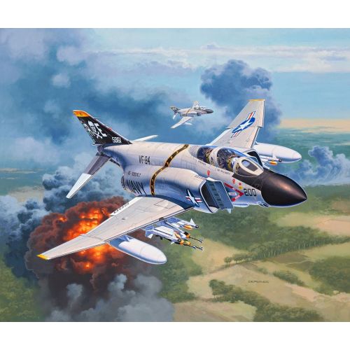  [아마존 핫딜]  [아마존핫딜]Revell Modellbausatz Flugzeug 1:72 - F-4J Phantom II im Massstab 1:72, Level 3, originalgetreue Nachbildung mit vielen Details, 03941