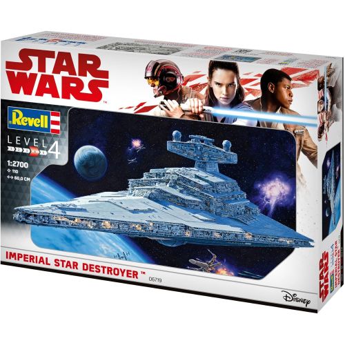  [아마존 핫딜]  [아마존핫딜]Revell 06719 Modellbausatz, Star Wars 1:2700-Imperial Destroyer, Level 4, orginalgetreue Nachbildung mit vielen Details-06719