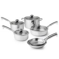 Revere 10-Piece Copper Core Confidence Stainless Steel Cookware Set