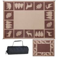 Reversible Mats 229127 9 x 12 Outdoor Patio/RV Camping Wilderness Hunter Mat-(Brown/Beige)