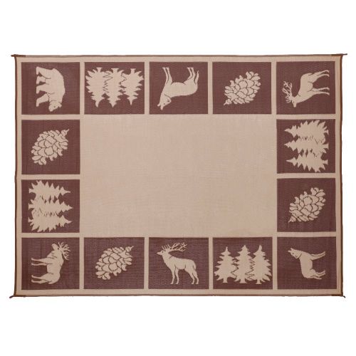  Reversible Mats 229127 9 x 12 Outdoor Patio/RV Camping Wilderness Hunter Mat-(Brown/Beige)