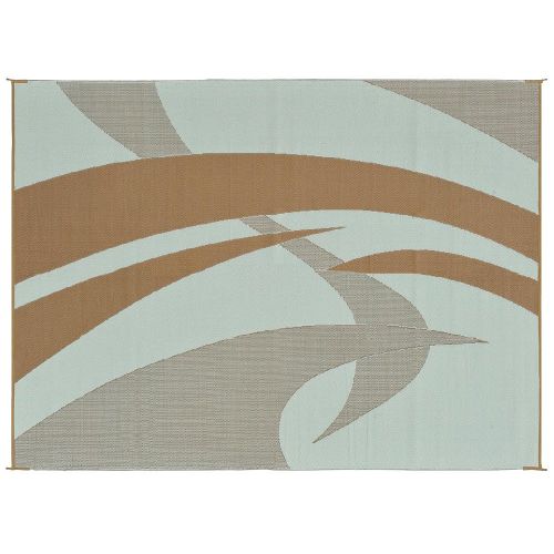  Reversible Mats 159127 Outdoor Patio / RV Camping Mat - Swirl (Brown/Beige, 9-Feet x 12-Feet)