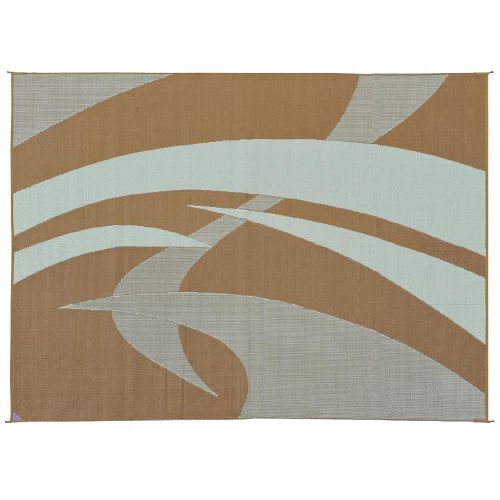  Reversible Mats 159127 Outdoor Patio / RV Camping Mat - Swirl (Brown/Beige, 9-Feet x 12-Feet)