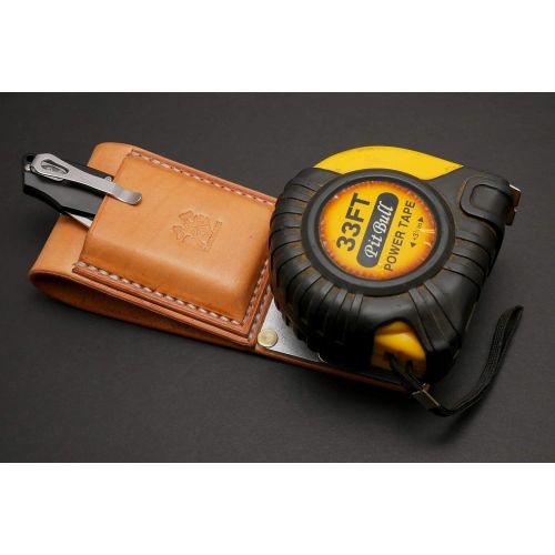  Review Outdoor Gear Tape Measure Holster (with Accessory Pouch, TanNatural Leather)
