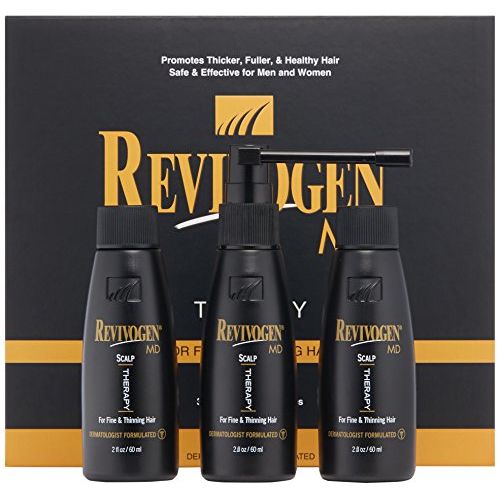  Revivogen MD Scalp Therapy Thinning Hair Solution, Natural DHT Blocker Ingredients, Experience Healthier Hair Growth for Men & Women with Hair Loss, 3 bottles 2 oz ea