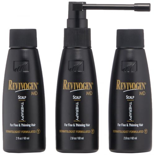  Revivogen MD Scalp Therapy Thinning Hair Solution, Natural DHT Blocker Ingredients, Experience Healthier Hair Growth for Men & Women with Hair Loss, 3 bottles 2 oz ea