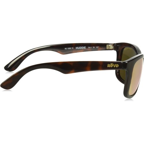  Revo Unisex RE 1000 Huddie Wayfarer Polarized UV Protection Sunglasses, Tortoise Frame, Champagne Lens