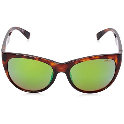  Revo Womens Polarized Sunglasses Barclay Cat Eye Frame 54 mm, Black Frame, Blue Water