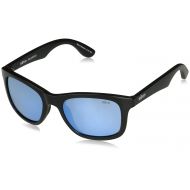 Revo Unisex RE 1000 Huddie Wayfarer Polarized UV Protection Sunglasses, Matte Black Frame, Blue Water Lens
