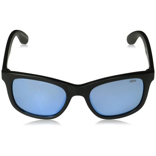  Revo Unisex RE 1000 Huddie Wayfarer Polarized UV Protection Sunglasses, Matte Black Frame, Blue Water Lens