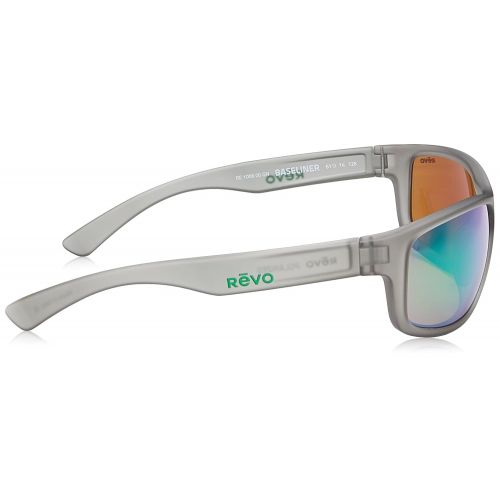  Revo Baseliner RE 1006 Polarized Wrap Sunglasses, Crystal Grey/Green Water, 61 mm