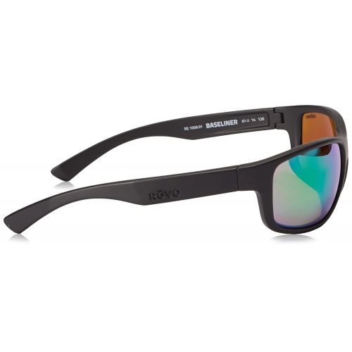  Revo Baseliner RE 1006 Polarized Wrap Sunglasses, Crystal Grey/Green Water, 61 mm