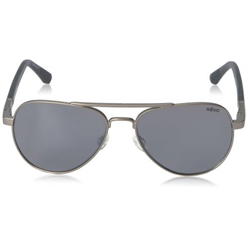  Revo Unisex RE 1011 Raconteur Aviator Polarized UV Protection Sunglasses, Gunmetal Frame, Blue Water Lens