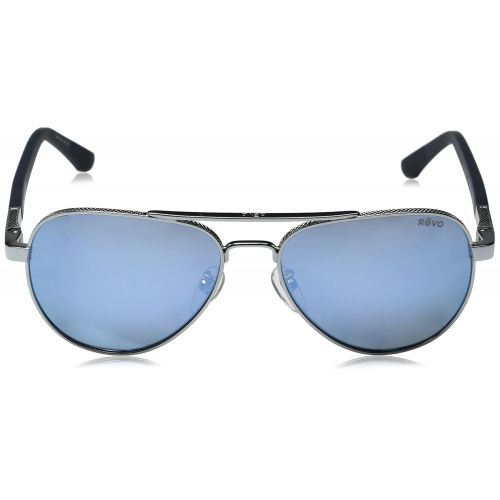  Revo Unisex RE 1011 Raconteur Aviator Polarized UV Protection Sunglasses, Gunmetal Frame, Blue Water Lens