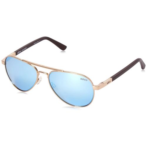  Revo Unisex RE 1011 Raconteur Aviator Polarized UV Protection Sunglasses, Gunmetal Frame, Blue Water Lens