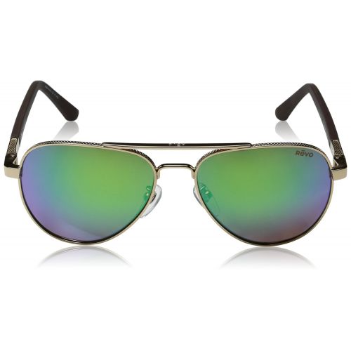  Revo Unisex RE 1011 Raconteur Aviator Polarized UV Protection Sunglasses, Gunmetal Frame, Blue Water Lens