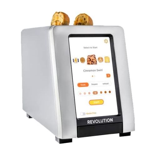  Revolution InstaGLO R270 Touchscreen Toaster. 2-Slice, high-end design, brushed platinum finish. The ultimate toasting experience with high-speed smart settings for 34 bread types