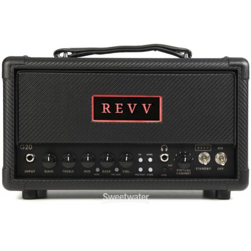  Revv G20 Tolexed Headshell 20/4-watt, 2-channel Tube Guitar Amp Head - Charcoal Tweed, Sweetwater Exclusive