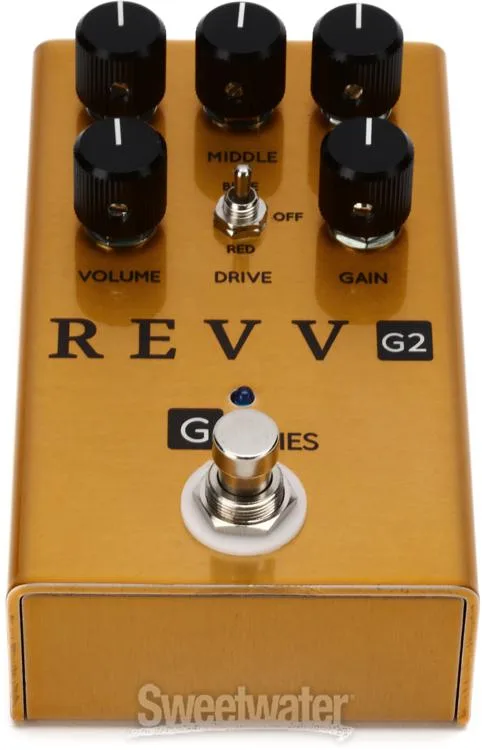  Revv G2 Green Channel Preamp/Overdrive/Distortion Pedal - Gold