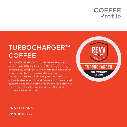  REVV Turbocharger, Single-Serve Keurig K-Cup Pods, Dark Roast Coffee, 96 Count