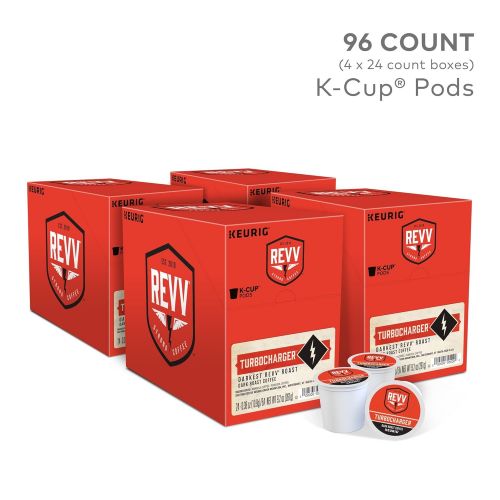  REVV Turbocharger, Single-Serve Keurig K-Cup Pods, Dark Roast Coffee, 96 Count