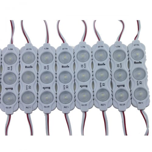  Rextin Super Bright 200pcs New Model 2835 3 LED Module 120-150LM Per Module Waterproof Decorative Light for Letter Sign Advertising Signs with Tape Adhesive Backside 3 Years Warran