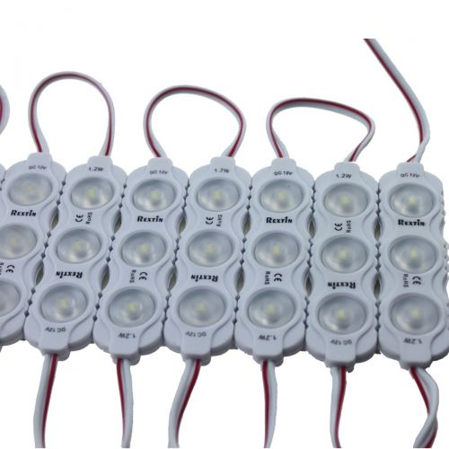  Rextin Super Bright 200pcs New Model 2835 3 LED Module 120-150LM Per Module Waterproof Decorative Light for Letter Sign Advertising Signs with Tape Adhesive Backside 3 Years Warran