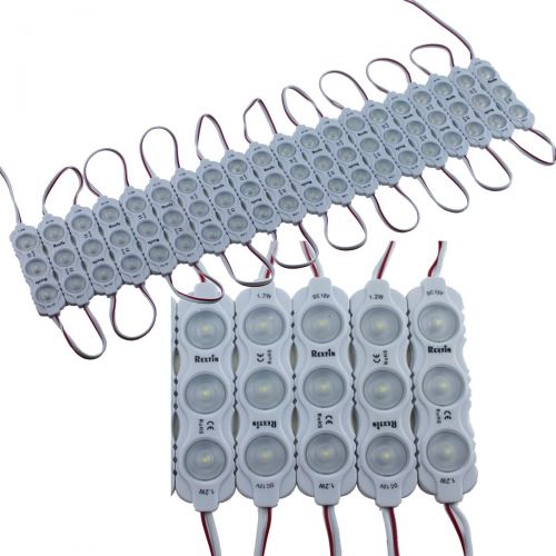  Rextin Super Bright 200pcs New Model 2835 3 LED Module 120-150LM Per Module Waterproof Decorative Light for Letter Sign Advertising Signs with Tape Adhesive Backside 3 Years Warran