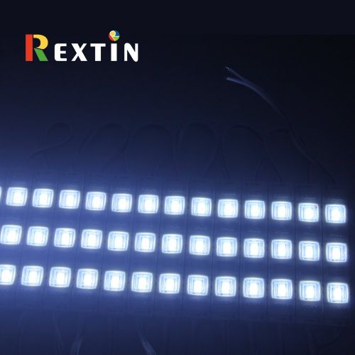  Rextin Super bright 200pcs 3 LED Module White 5630 5730 SMD 40-45LM Per led Waterproof Decorative Light for Letter Sign Advertising Signs with Tape Adhesive Backside