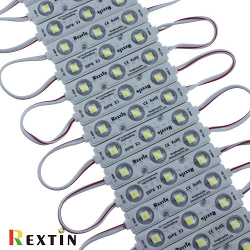  Rextin Super bright 200pcs 3 LED Module White 5050 SMD 66-72LM Each Module Waterproof Decorative Light for Letter Sign Advertising Signs with Tape Adhesive Backside 3 Years Warrant