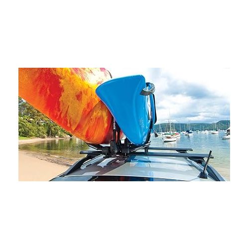  Rhino Rack Kayak & Canoe Carrier, Folding J-Style Extension with Universal Mounting Bracket for Most Roof Racks, Easy Use & Fitment, Heavy Duty; for All Vehicles; 4WD, Pick Up Trucks, SUV's, Wagon's