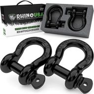 Rhino USA D Ring Shackle (2 Pack) 41,850lb Break Strength  3/4” Shackle with 7/8 Pin for use with Tow Strap, Winch, Off-Road Jeep Truck Vehicle Recovery, Best Offroad Towing Acces