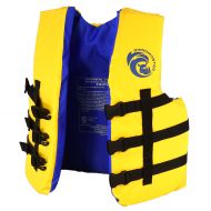 RhinoMaster Youth 50-90 lb Life Vest for Watersports, Yellow/Black, 17 Length x 3 Width x 18 Height