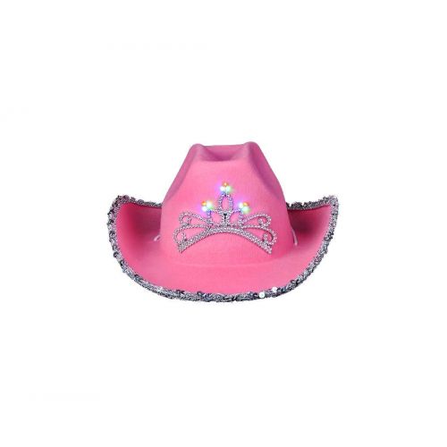  Rhode Island Novelty Child Pink Blinking Tiara Cowboy Hat | One per order