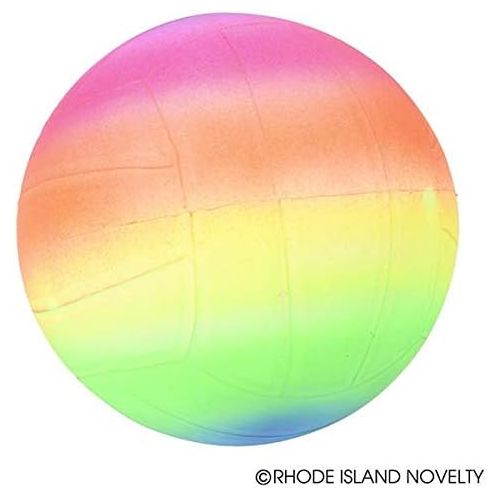  [아마존베스트]Rhode Island Novelty 6 Inch Rainbow Sports Vinyl Balls Set of 3 Assorted Designs May Vary