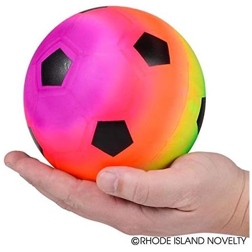  [아마존베스트]Rhode Island Novelty 6 Inch Rainbow Sports Vinyl Balls Set of 3 Assorted Designs May Vary