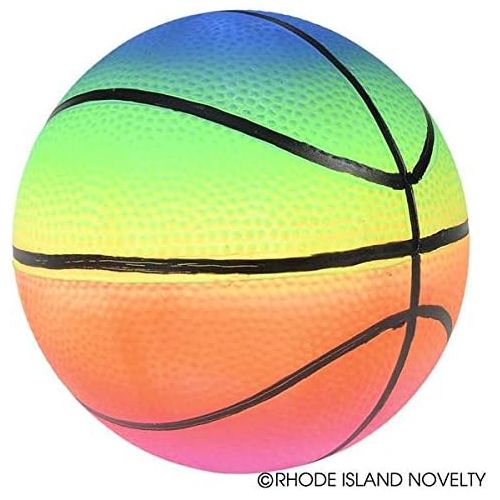  [아마존베스트]Rhode Island Novelty 6 Inch Rainbow Sports Vinyl Balls Set of 3 Assorted Designs May Vary