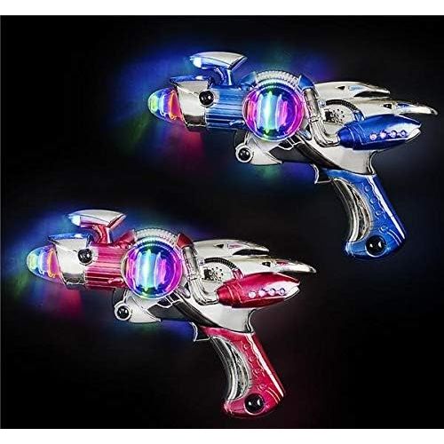  Rhode Island Novelty Super Spinning Laser Space Gun with LED Light & Sound( Colors May Vary )