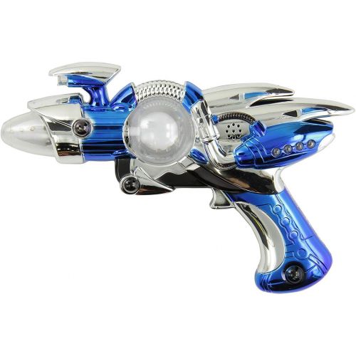  Rhode Island Novelty Super Spinning Laser Space Gun with LED Light & Sound( Colors May Vary )