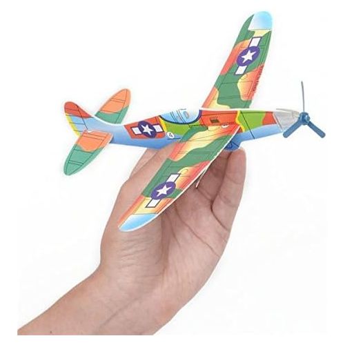  Rhode Island Novelty 8 Inch Flying Glider Plane Set of 12