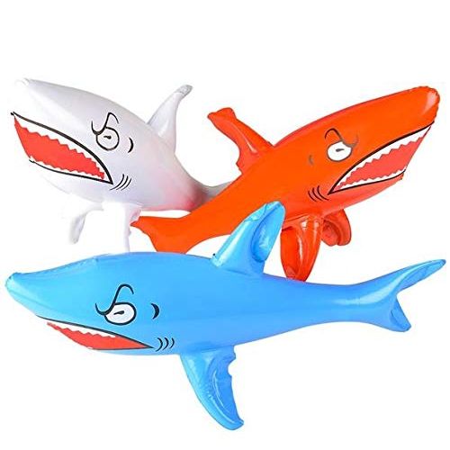  Rhode Island Novelty 24 Inch Shark Inflates, Set of 6 Assorted