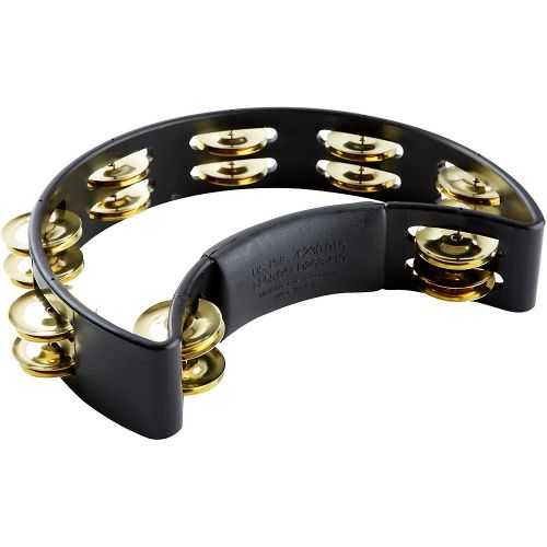  The Rhythm Tech Tambourine Black-Double Row Brass Jingles