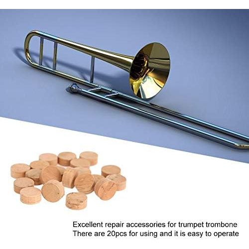  [아마존베스트]RiToEasysports Trumpet Cork Pads, 20 Pieces, 9.5 mm Trumpet Trombone Repair Cork Pads Parts Musical Instrument Accessories