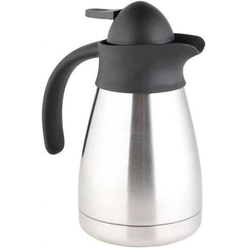  Ribelli Isolierkanne Edelstahl doppelwandig - Teekanne silber mit Drehverschluss zum Warmhalten von Kaffee,Tee und Heisswasser-Fassungsvermoegen: ca. 1,5 Liter